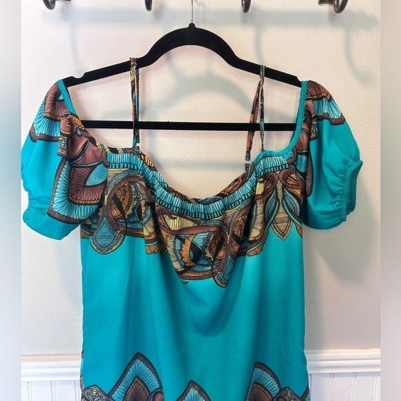 Glam Y2K Bohemian off the Shoulder Short Dress Size S - Picture 3 of 9